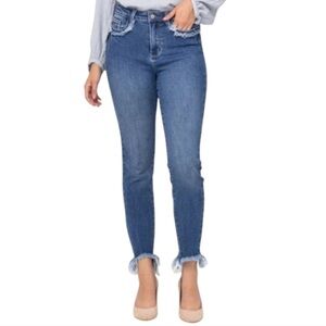 Judy Blue Maryville High Rise Fray Slim Fit Jeans Straight 5/27 Las Angeles